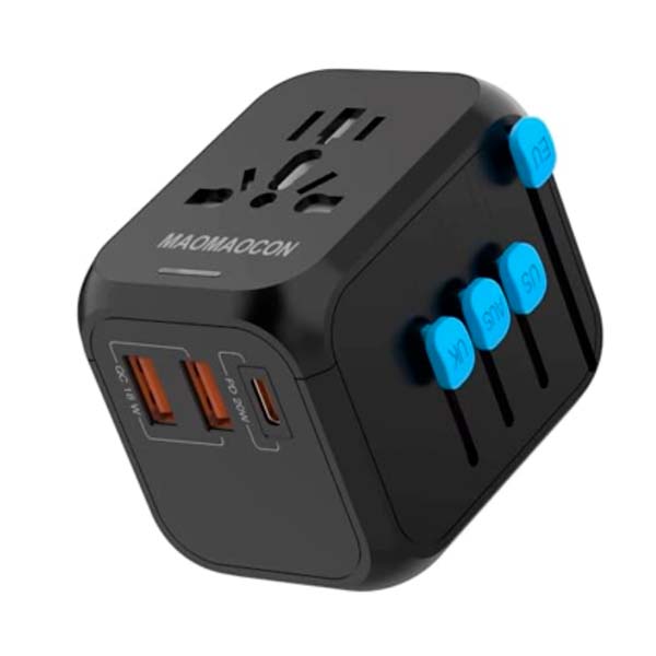 Adaptador de viaje con cargador USB