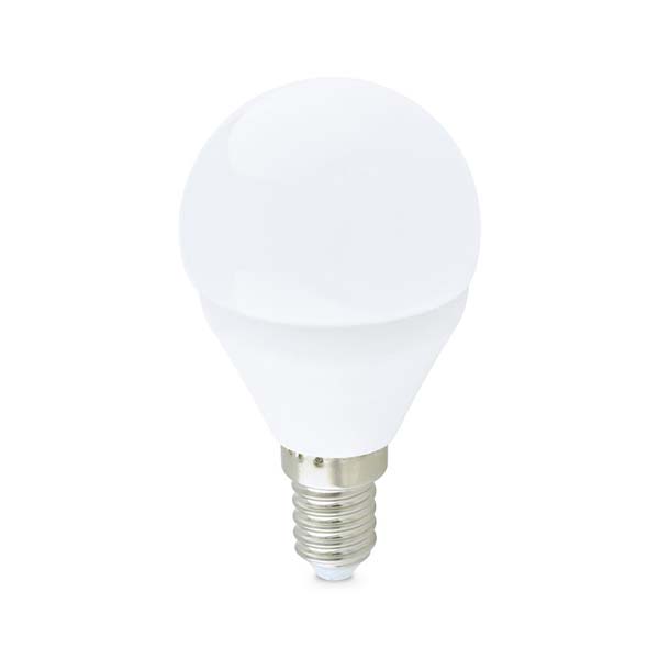 Bombilla esférica LED 6W fría E14