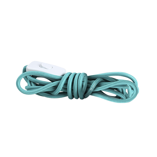 Cable de conexión textil Turquesa