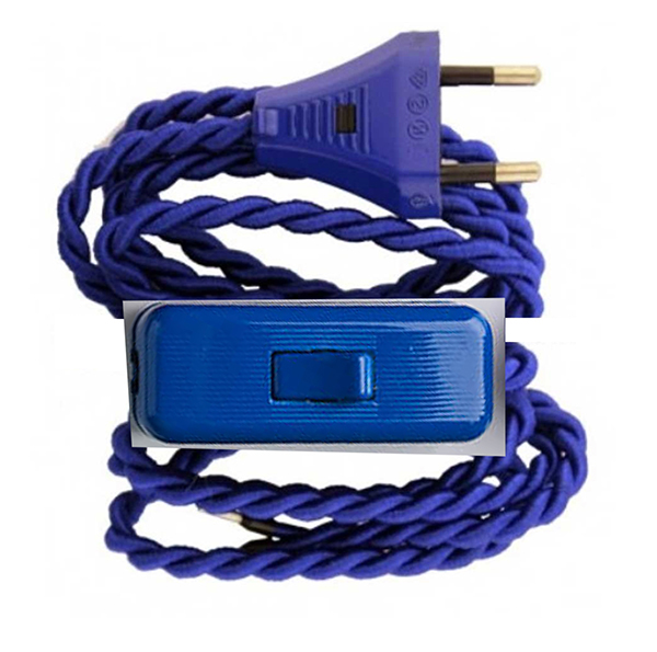 Cable de conexión trenzado azul
