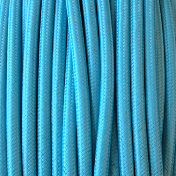 Cable eléctrico textil Turquesa