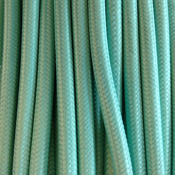 Cable eléctrico textil Verde Agua