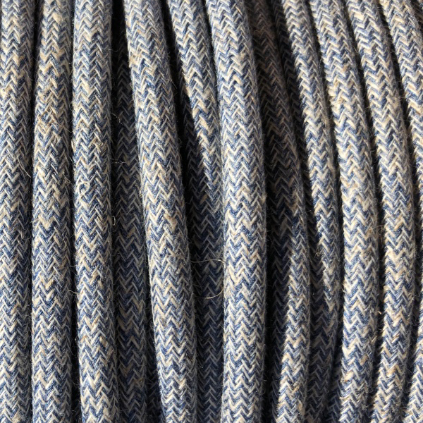 cable tejido azul baya y lino