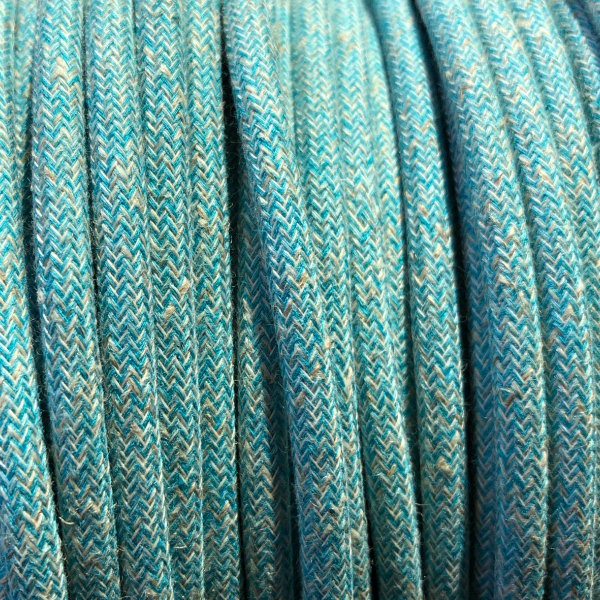 cable tejido azul zafiro y lino