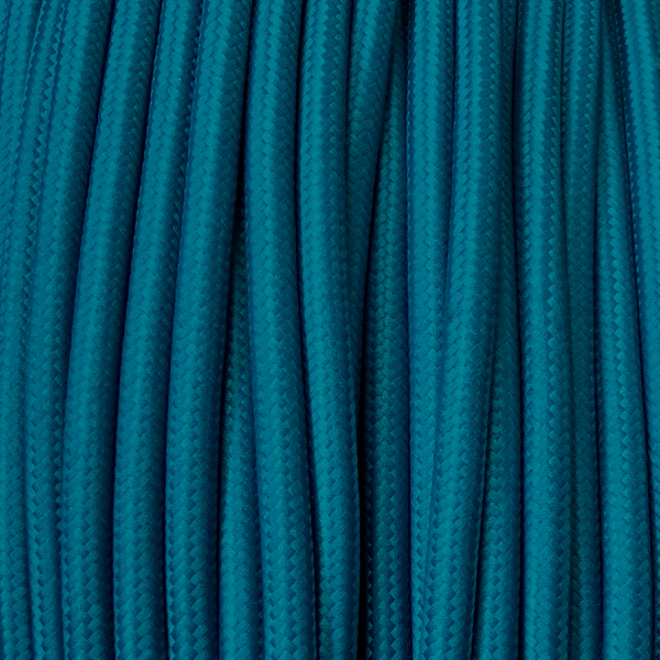 Cable textil azul petróleo