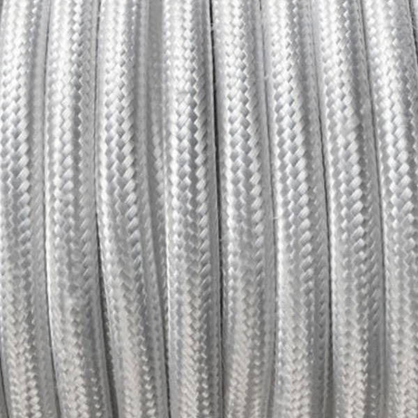 Cable textil Blanco plata