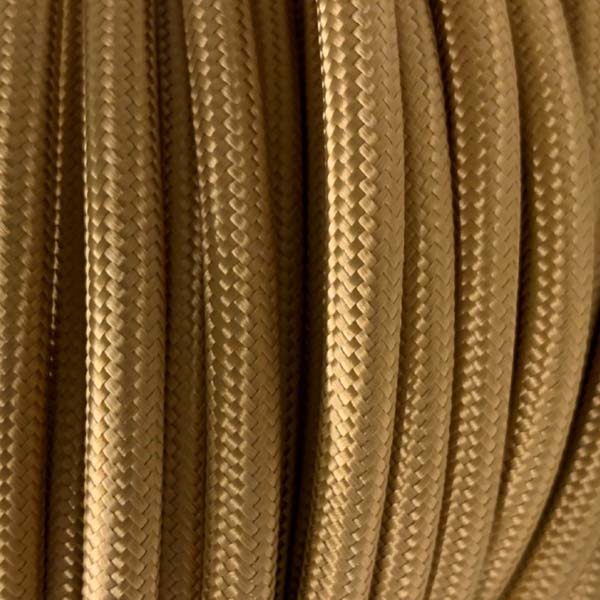 Cable textil dorado empolvado