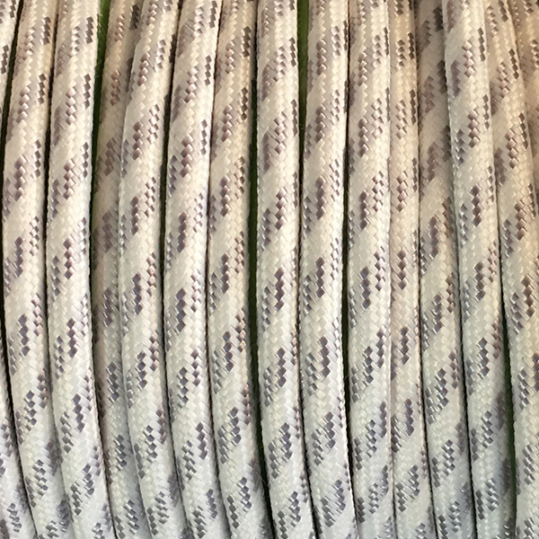Cable textil lineas plata