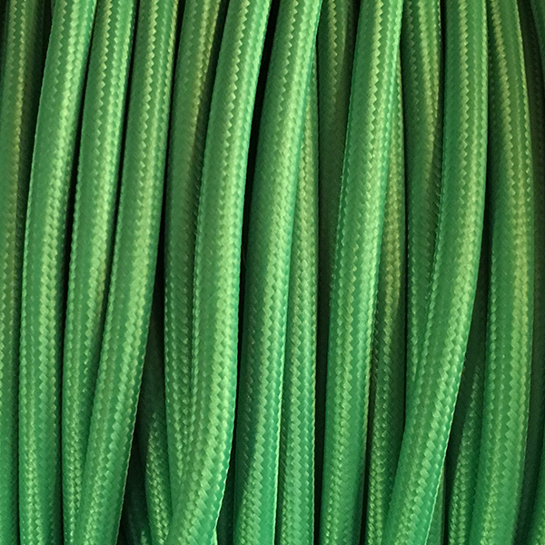 Cable textil verde hierva
