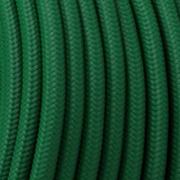 Cable textil verde botella