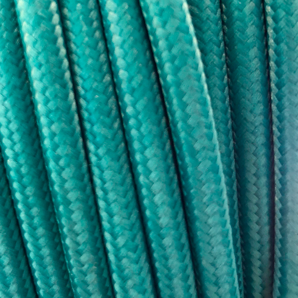 Cable textil verde cerceta