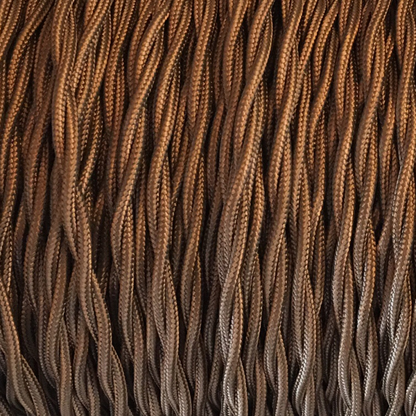 Cable trenzado textil 2x1 Marrón