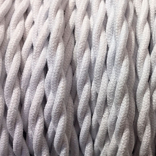 Cable trenzado textil 2x2,5 Blanco