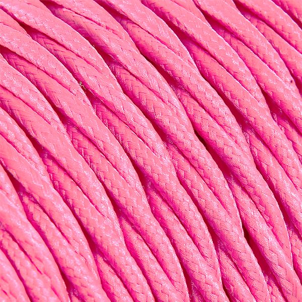 Cable trenzado textil rosa