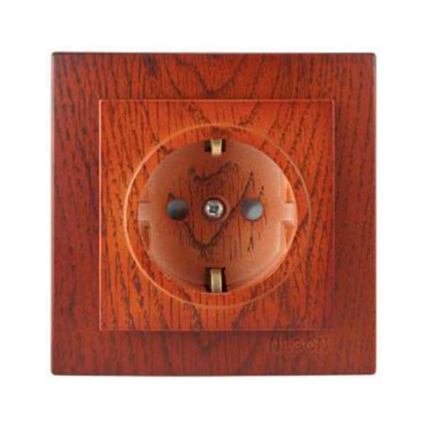 Marco doble de madera oscura redondo modular - Interruptores de