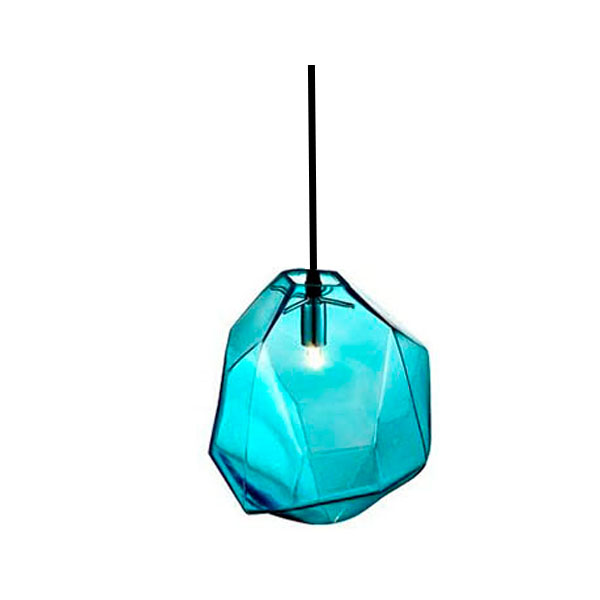 Lámpara cristal deformado azul