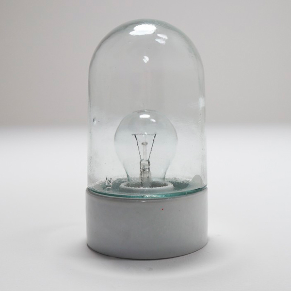 Lámpara zócalo porcelana con cristal